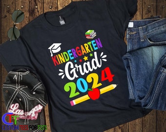 2024 Kindergarten Grad Shirt - Boy Girl Graduation shirt - Kids School Grad Custom Year Graduation