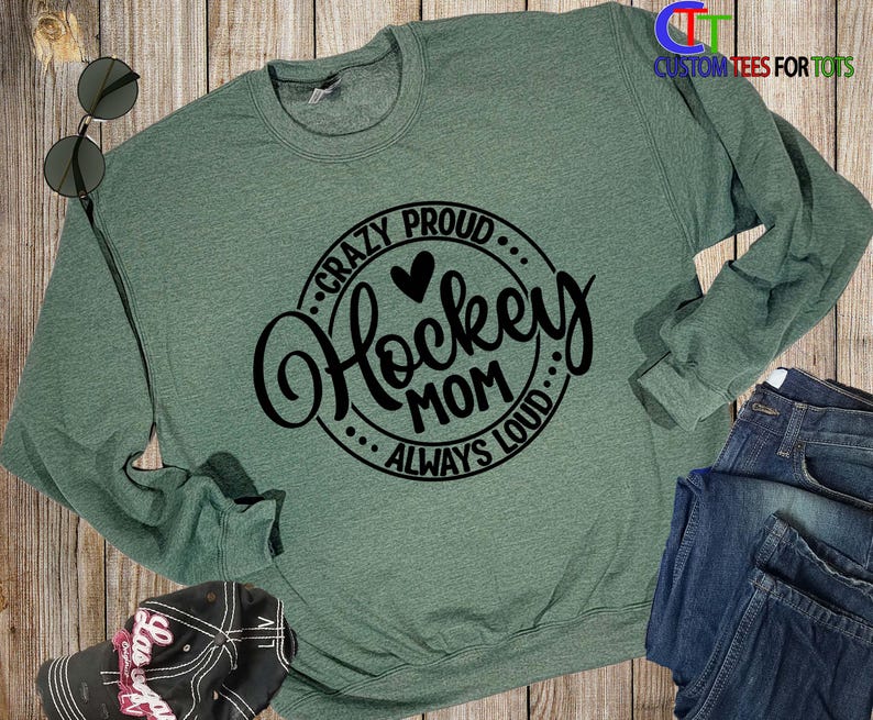 Hockey Mom Hoodie: Custom Name, Crazy Proud Always Loud - Sports Crewneck Sweatshirt image 7