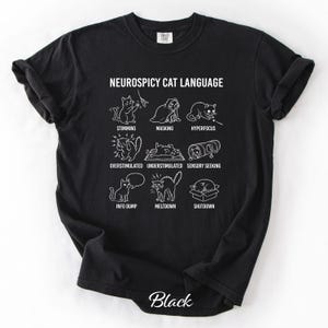 Funny Neurospicy Cat Language Shirt - Comfort Colors Neurodivergent Tee for Men and Women Bild 3