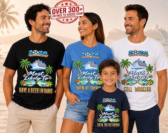 Custom Cruise Crew Shirts, Most Likely To Group Vacation Tops, Sun Glasses Family Tees