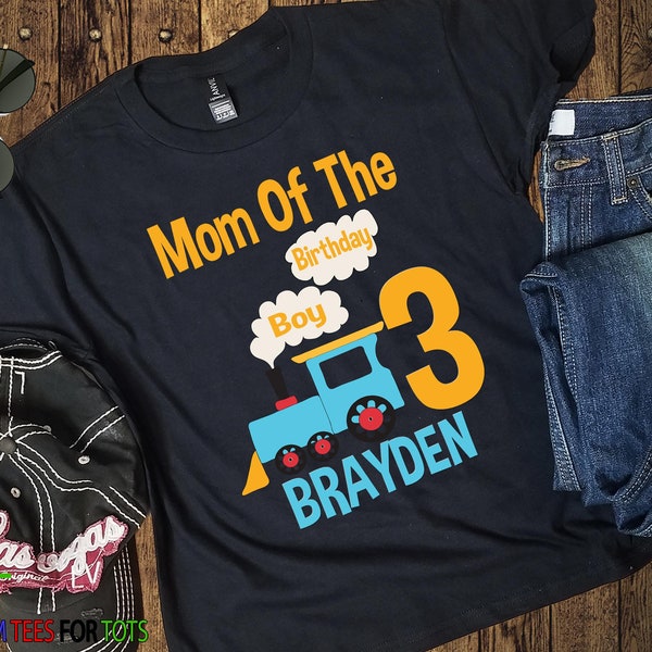 Train Birthday Shirt - Family Matching Shirts Choo Choo I'm 1 2 3 4 5 Shirt - Personalized Bday Tee for Boy or Girl-Kids custom name and age