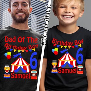 Circus Birthday Shirt for Boys - Matching Family Circus Theme Tee - Personalized Circus Birthday Shirts