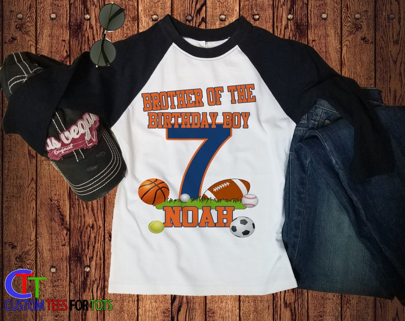 Personalized SPORTS Birthday Shirt Sibling Matching Birthday Etsy