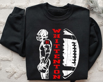 Personalized Football Sweatshirt: Custom Name & Number, Team Colors