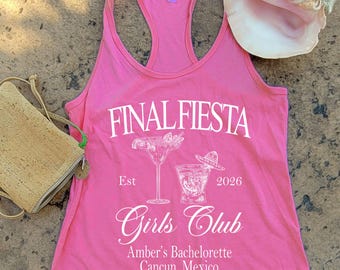 Personalized Final Fiesta Bachelorette Tank Top - Mexico Trip Party Tee