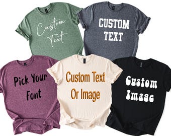 Custom Text Shirt Personalized Image Print Gildan Softstyle Tee