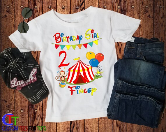 Circus Birthday Shirt - Personalized girls circus shirt - Kids Big top bday Tee - Birthday Party Clothing with any name or age