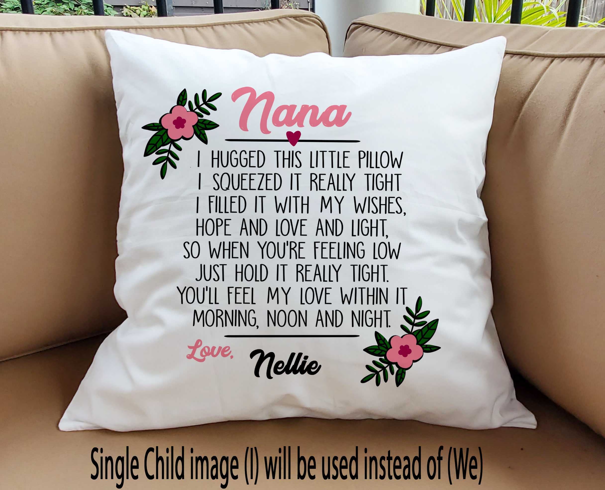 Personalized Nana Grandma Mom Throw Pillow Mothers Day Gift Custom