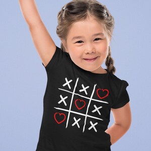 Valentine's Day Tic Tac Toe Shirt: Hearts Design, Kids Valentine Gift image 5