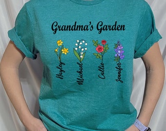 Personalized Mom Shirt - Mothers Day Gift with Names - I Heart Nana Tee - Grandma Day Tee - Custom Mothers Day Shirt