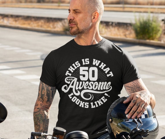 Camiseta divertida de 50 cumpleaños para hombre, camiseta 50 e  impresionante, regalo de cumpleaños número 50 para papá -  España