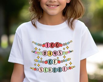 Girls 100 Days of School T-Shirt: Friendship Bracelet Teacher Tee