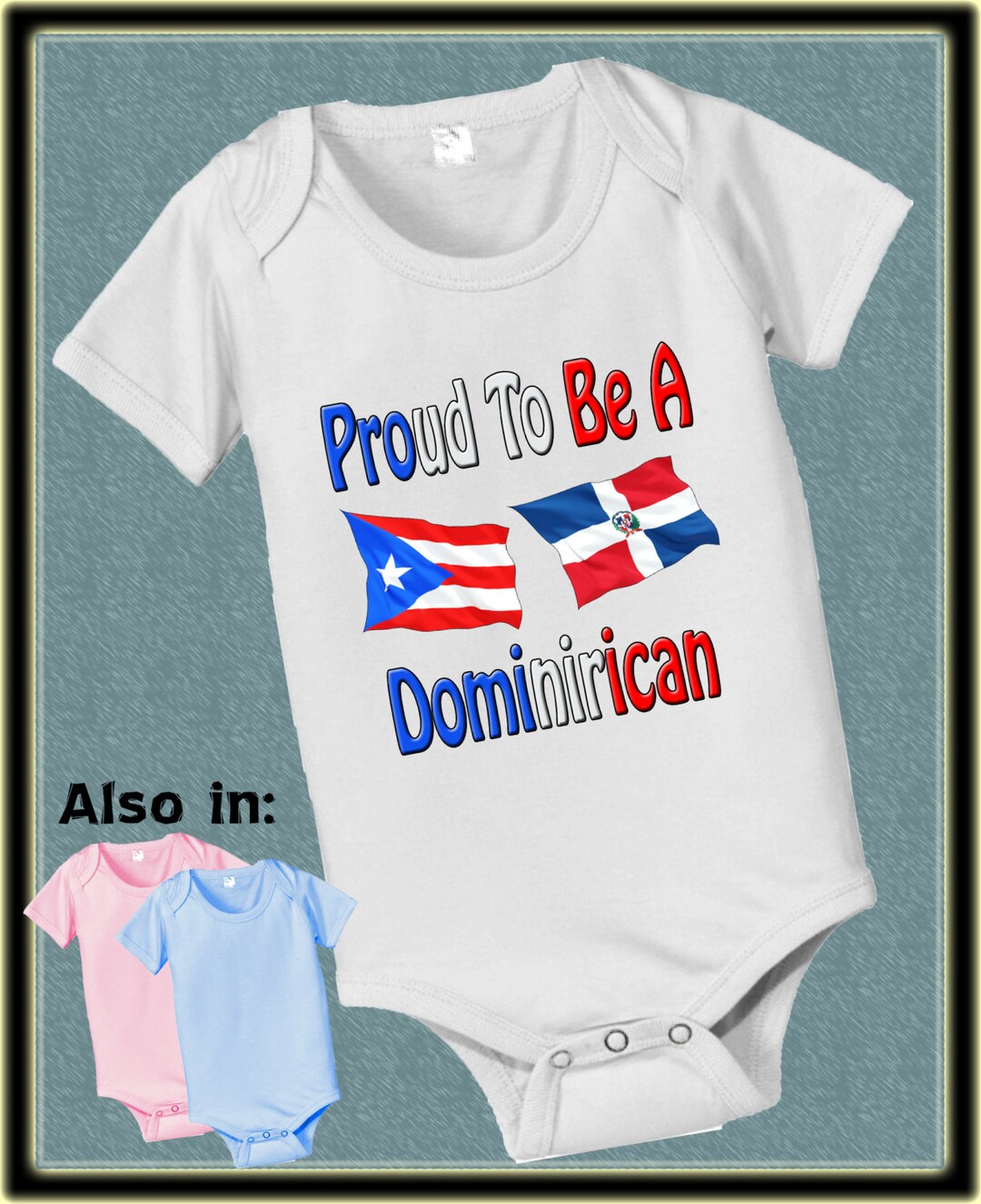 Proud To Be Puerto Rican Amd Dominican Nationality Flag Etsy
