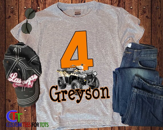 Quad Birthday Shirt Camo Atv Personalized Birthday Shirt Etsy