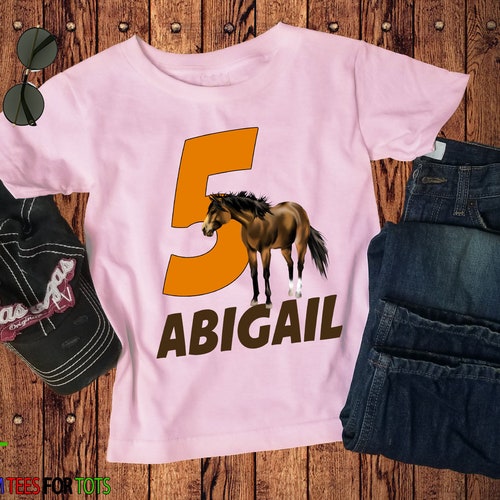 Horse Birthday Embroidered Tshirt Boy or Girl Etsy