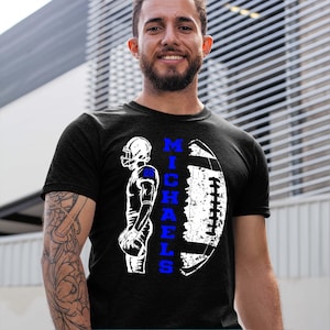 Personalized Football Team Shirt - Custom Name Number Kids & Adult Tee image 1