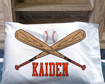 Personalized Baseball pillowcase - Kids Baseball Pillowcase for boy or girl, future baseball star pillow - Sports Themed Pillow