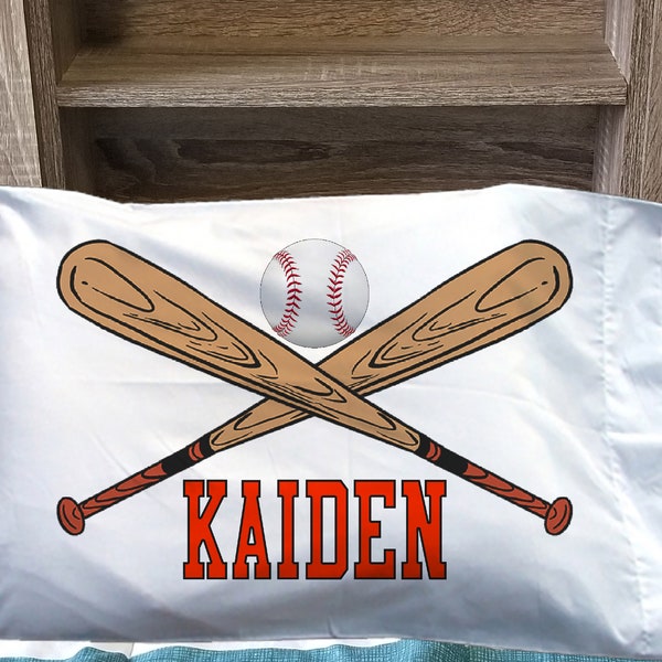 Personalized Baseball pillowcase - Kids Baseball Pillowcase for boy or girl, future baseball star pillow - Sports Themed Pillow