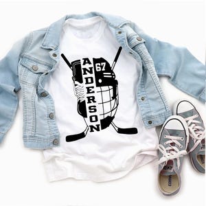 Personalized Hockey Player T-Shirt: Custom Name & Number Tee