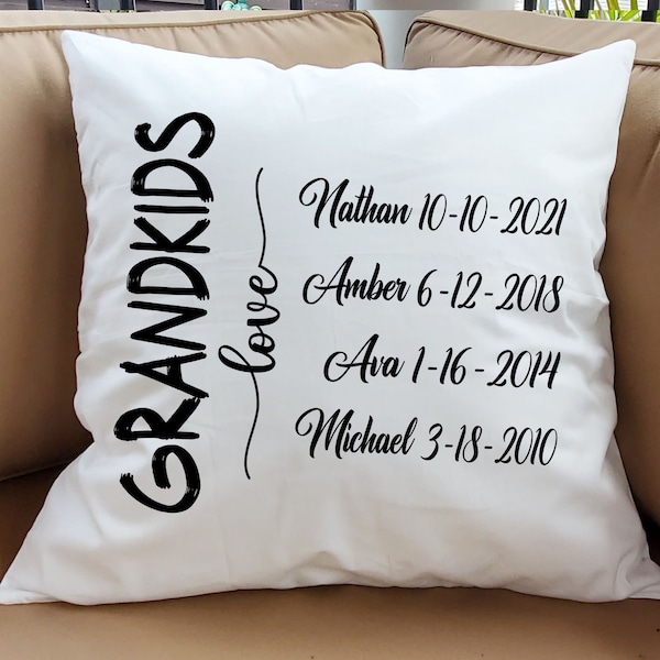 Grandkids Pillow Etsy