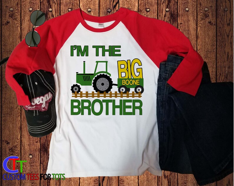 Tractor Big Brother Shirt I'm the Big BROTHER Raglan - Etsy