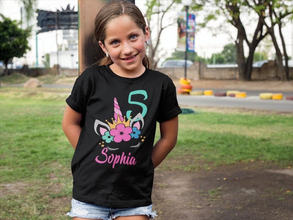 Girls Unicorn Birthday Shirt Kids 