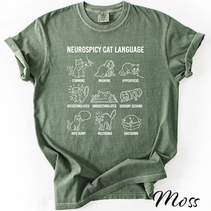 Funny Neurospicy Cat Language Shirt - Comfort Colors Neurodivergent Tee for Men and Women Bild 6