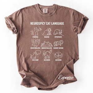 Funny Neurospicy Cat Language Shirt - Comfort Colors Neurodivergent Tee for Men and Women Bild 2