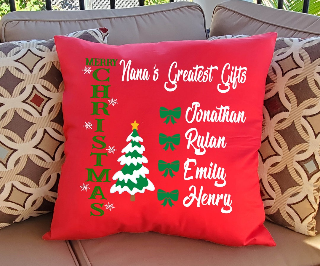 Christmas Throw Pillow Personalized Nana's Greatest Etsy