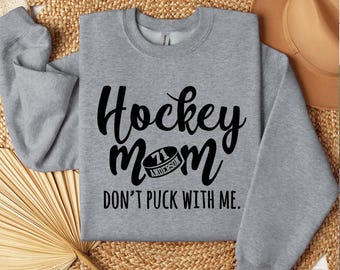 Personalized Hockey Mom Sweatshirt: Custom Player Name & Number - Personalized Sports Hoodie