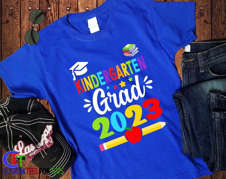 Personalized Kindergarten Grad Shirt 2026 - Custom Name Graduation Kids Tee image 5