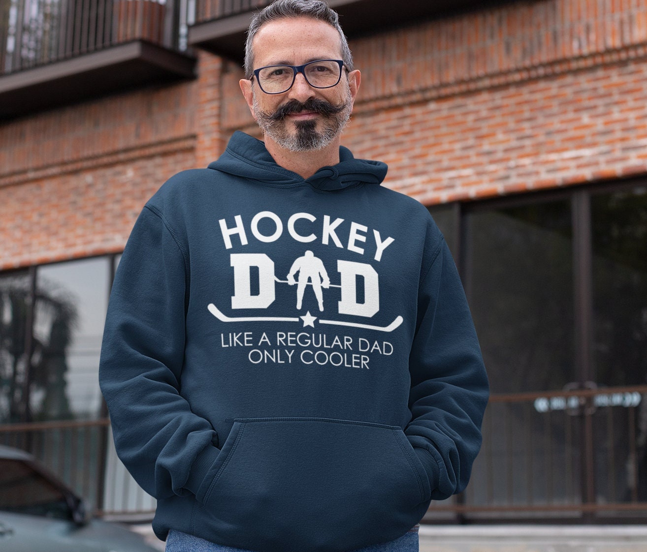 Super Cool Hockey Dad' Men's Zip Hoodie