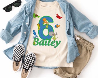 Personalized Undersea Birthday Shirt Sea Life Animal Graphic Custom Name Number Ocean