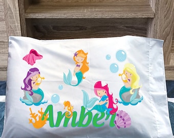 Mermaid Personalized pillowcase - Girl Mermaid Pillow - custom Mermaid pillowcase - kids personalized pillow Mermaid pillowcase