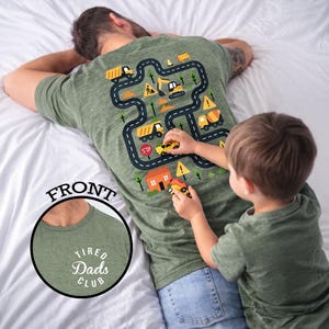 Tired Dads Club Construction Car Track Massage Shirt Funny Father Day Gift For Dad