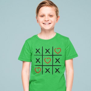 Valentine's Day Tic Tac Toe Shirt: Hearts Design, Kids Valentine Gift image 4
