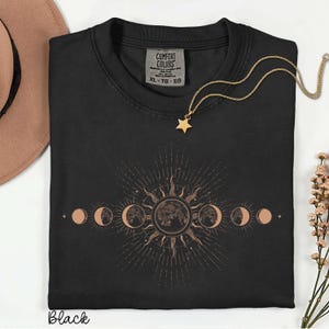 Comfort Colors Celestial Moon Phase Shirt Astronomy Sun Graphic Tee