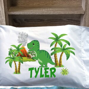 Personalized T-Rex Dinosaur Pillowcase: Kids Dino Decor