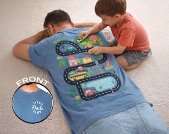 Interactive Road Map Dad Shirt - Custom 2-Sided Tired Dads Club Comfort Colors Tee