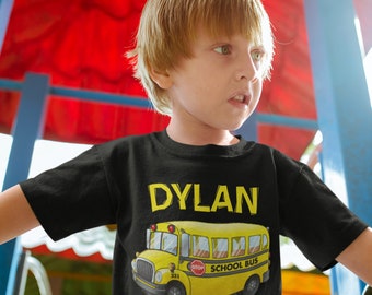 Personalized School Bus Shirt - Kids School Bus graphic tee - Adult I love school buses Shirt - Bus Shirt for Boy girl