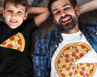 Custom Pizza Father Son Daughter Shirt - Personalized Deluxe Slice Baby Bodysuit Father’s Day Gift