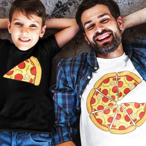 Pizza Fathers Day Matching Shirts for Dad and Kids - Cheese or Pepperoni - Small Slice of Dad Gift - mix and match