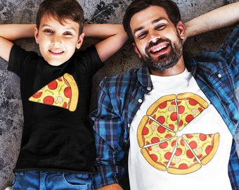 Pizza Fathers Day Matching Shirts for Dad and Kids - Cheese or Pepperoni - Small Slice of Dad Gift - mix and match