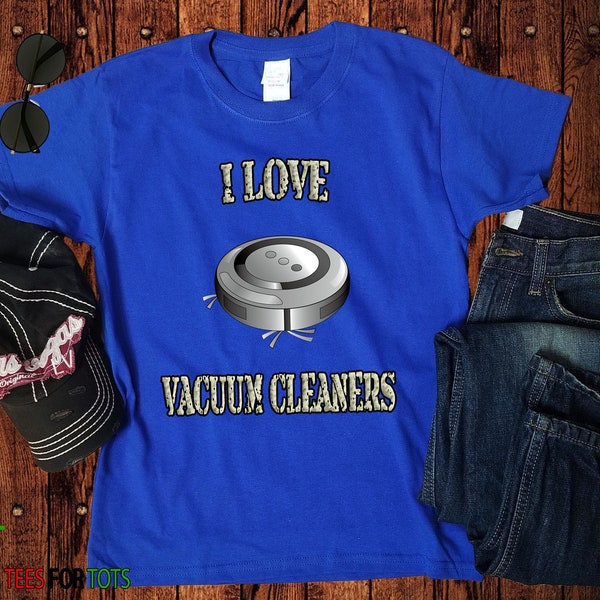 Robot Vacuum Cleaner Tshirt - Kids Cleaning Tee - i love robot vacuums Unisex Vacuum Tee