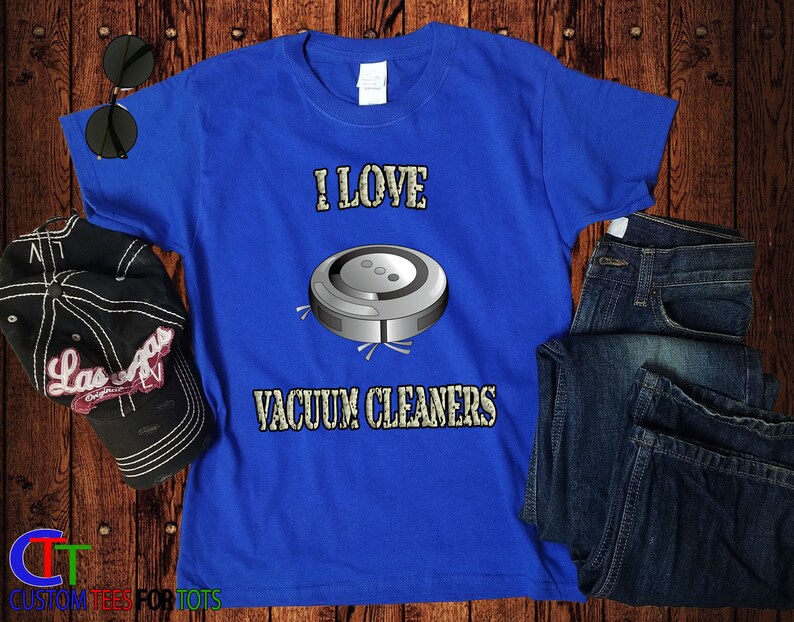 Robot Vacuum Cleaner Tshirt Kids Cleaning Tee i love robot vacuums Unisex Vacuum Tee image 1