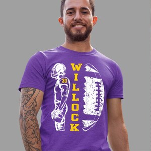 Personalized Football Team Shirt - Custom Name Number Kids & Adult Tee image 2