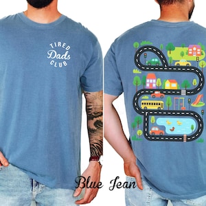 Interactive Road Map Dad Shirt - Custom 2-Sided Tired Dads Club Comfort Colors Tee image 2
