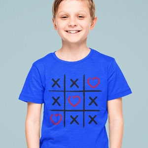 Valentine's Day Tic Tac Toe Shirt: Hearts Design, Kids Valentine Gift image 8