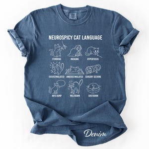 Funny Neurospicy Cat Language Shirt - Comfort Colors Neurodivergent Tee for Men and Women Bild 4