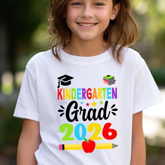 Personalized Kindergarten Grad Shirt 2026 - Custom Name Graduation Kids Tee